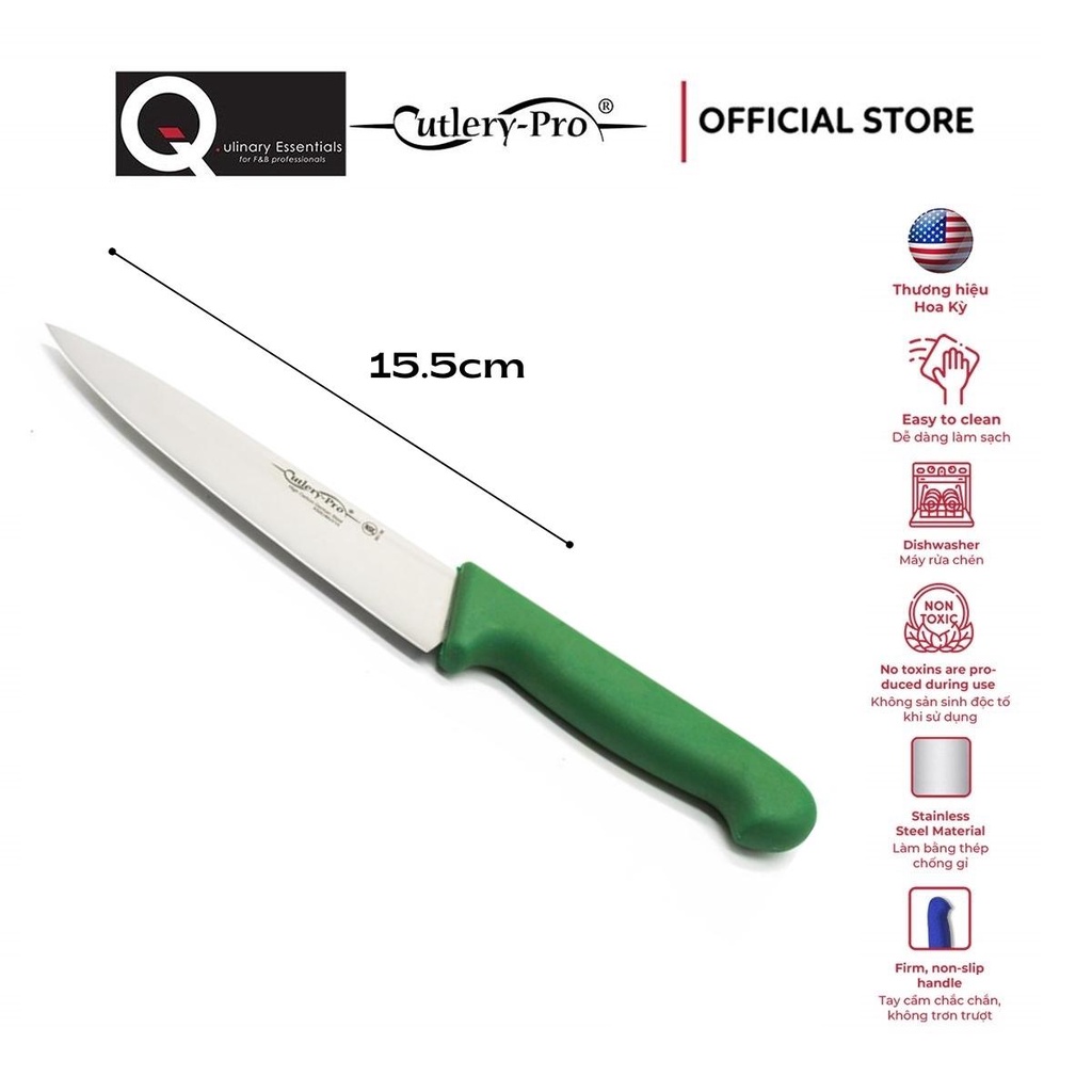 Dao Bếp Cutlery-Pro Cán Xanh Lá 155Mm