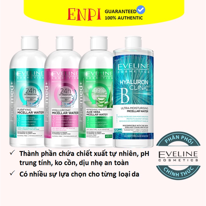 Nước tẩy trang Eveline Micellar 3 in 1