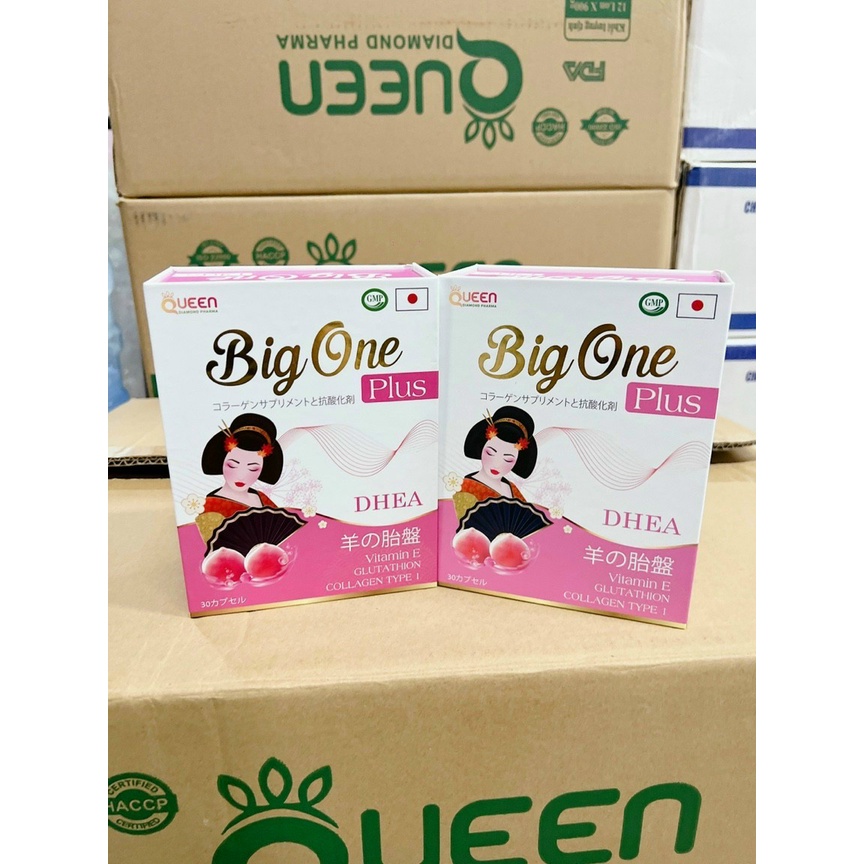 Viên uống tăng vòng 1 big one nở ngực hồng nhũ hoa  trắng sáng da giảm nám tàn nhang chống oxi hóa hộp 2 lọ chính hãng