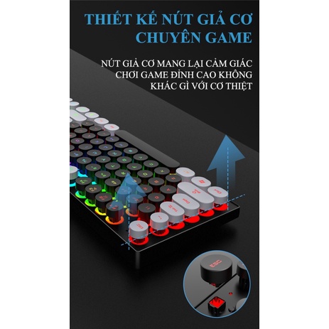GiGiBomstore Bàn phím giả cơ chuyên K4 2022 Bàn Phím giả cơ chuyên game Có Dây có LED 104 phím