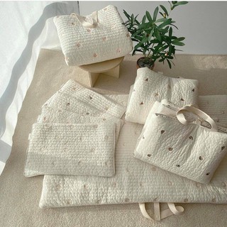[Mã MKBC13 giảm 80k đơn 1 triệu] Thảm Nằm cotton organic thêu Quilting 𝗗𝗼𝘁 𝘁𝗼 𝗗𝗼𝘁 Hàn Quốc