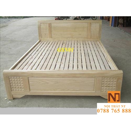 GIƯỜNG GỖ SỒI NGA GSN01