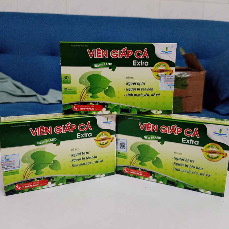Viên Giấp Cá extra (giúp phòng ngừa và hỗ trợ làm giảm các triệu chứng của bệnh trĩ, táo bón)