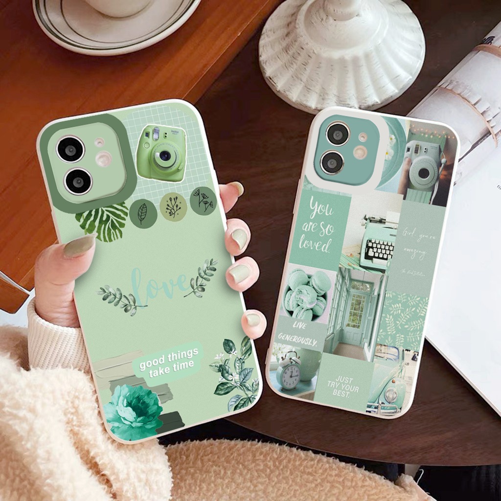 Ốp iphone chống sốc bảo vệ camera Green Cake, Love ốp lưng iphone x/xr/xsmax/xs/6/6s/7/8/se2020/11/12/13/Pro/Promax