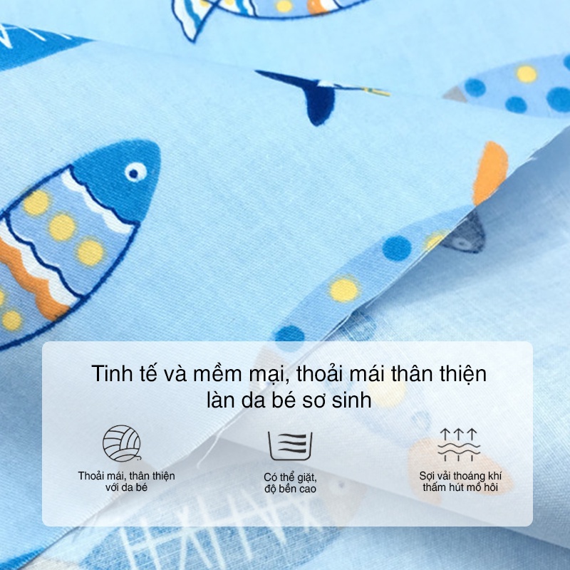 Nón rộng vành ngư dân hoạ tiết dễ thương bé trai, bé gái 0-4 tuổi PocoHome, mũ chống nắng COTTON mềm mát phong cách HOT