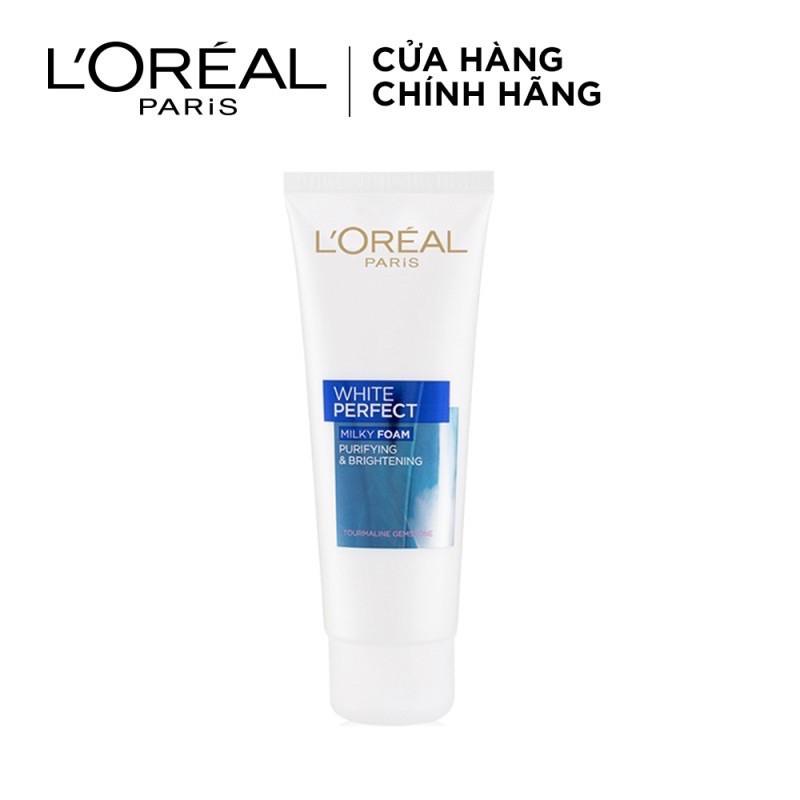 Sữa rửa mặt trắng da Loreal (L'Oreal) Paris White Perfect Milk foam purifying & brightening 50ml / 100ml