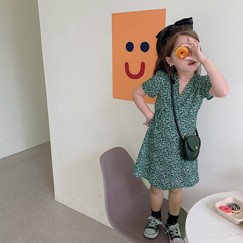 Đầm Công Chúa In Hoa Cho Bé Gái