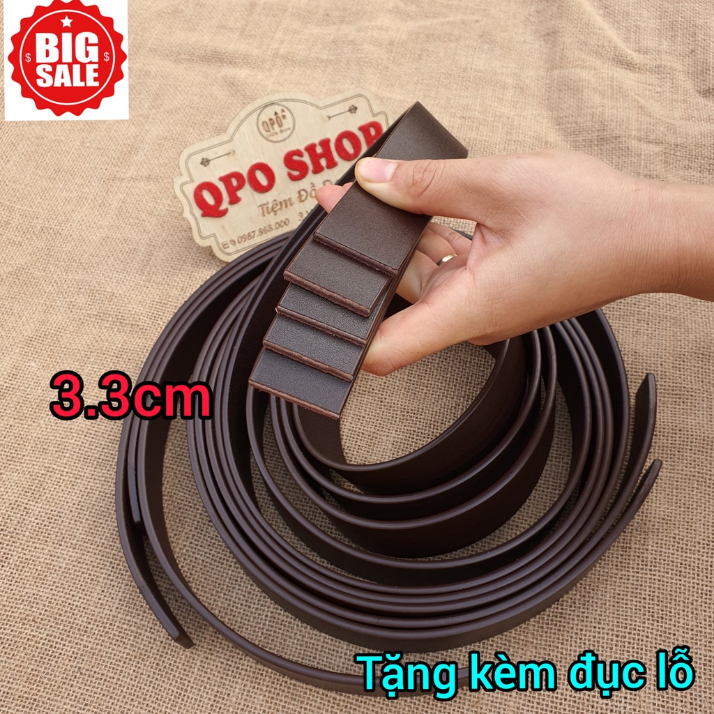 Dây Lưng Da Nam, Da Bò Thật Loại Tốt Dùng Cho Khóa Lăn Bảo Hành 12 Tháng