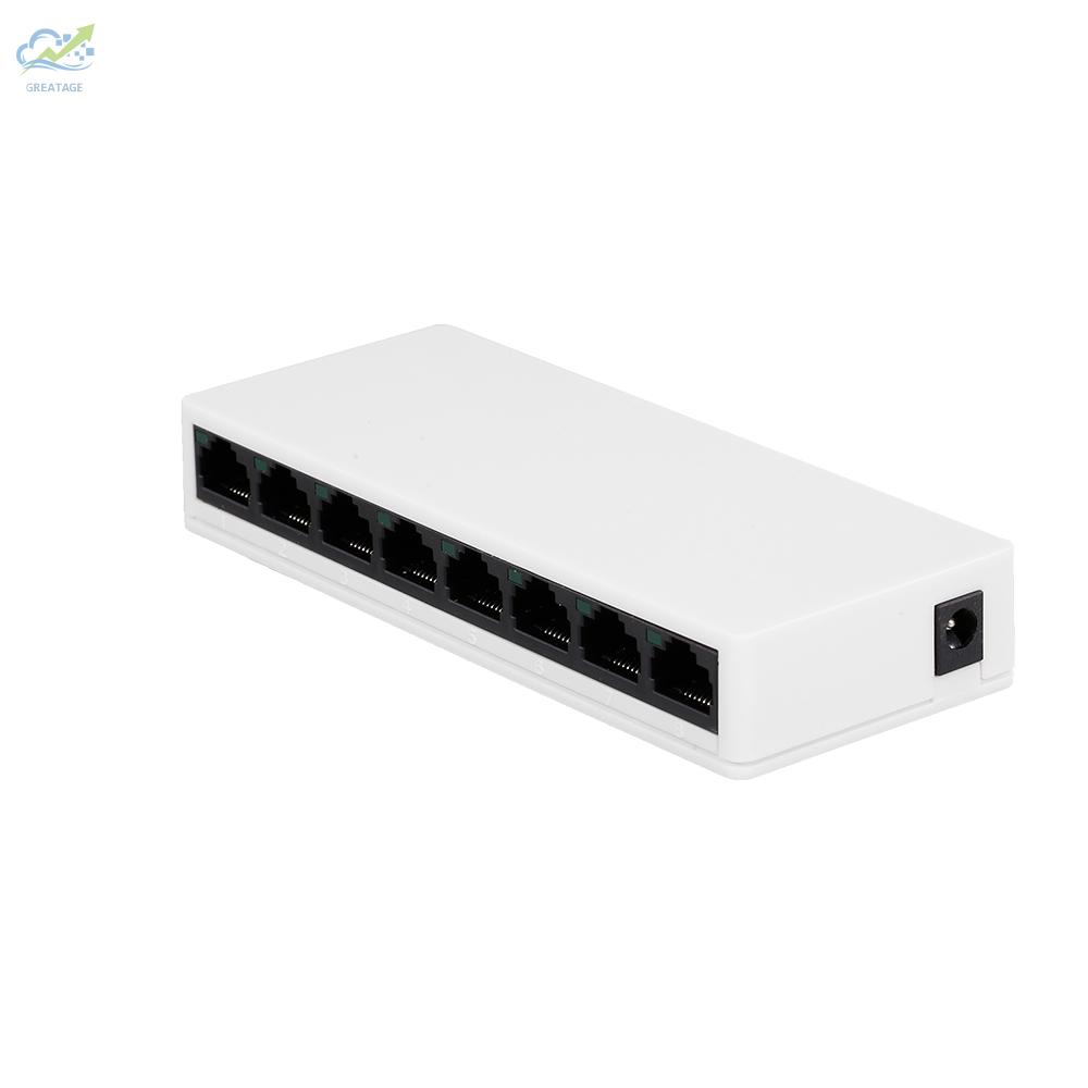 g☼SW08 8-Port Switch Gigabit 10/100Mbps Ethernet Switch Splitter Home Office  US Plug