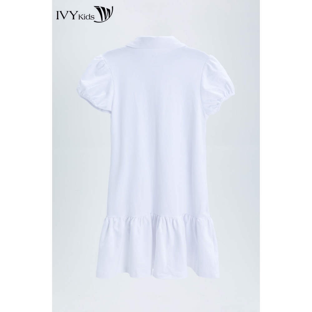 Đầm thun bé gái xòe cổ đức IVY moda MS 42G1303