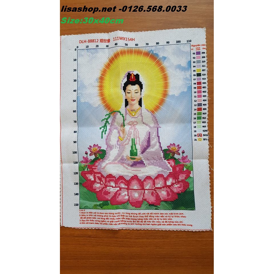 Tranh đã thêu PHẬT QUAN ÂM (30x40cm)