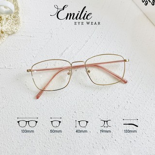 Gọng kính mảnh nhẹ ⚡𝑭𝑹𝑬𝑬𝑺𝑯𝑰𝑷⚡ vintage vuông nam nữ Kính mắt Emilie phụ kiện thời trang 8818