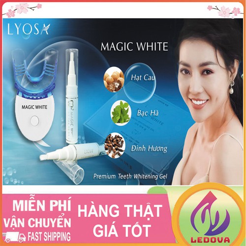 Bộ Kít Làm Trắng Răng Tại Nhà LYOSA MAGIC WHITE  An Toàn Tiện Lợi, Loại Bỏ Cao Răng, Hơi Thở Thơm Tho