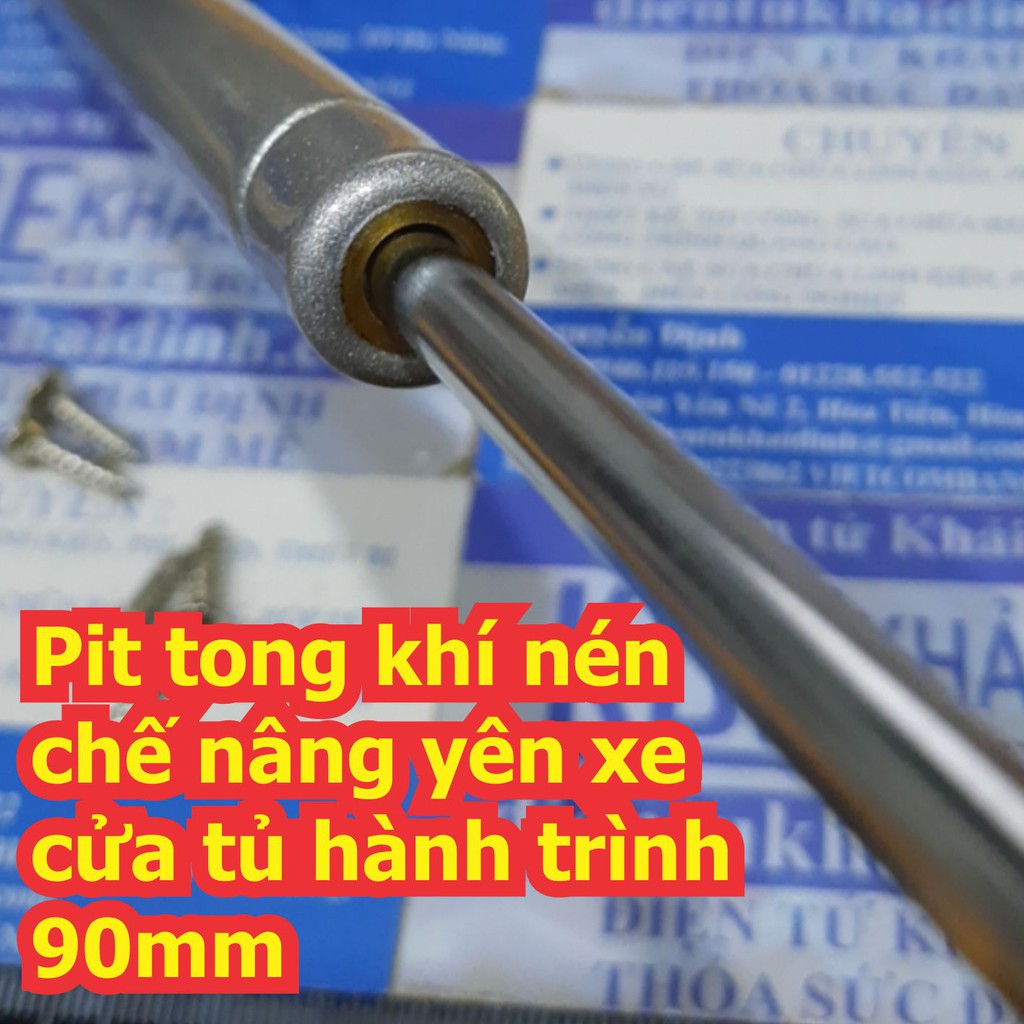 Cây trợ lực thanh Pit tong khí nén chế nâng yên xe cửa tủ 15Kg, hành trình 90mm kde6928