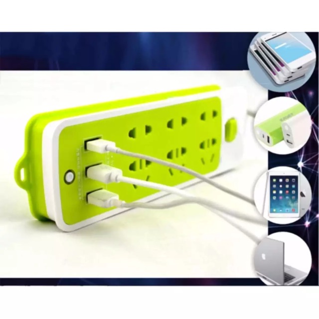 Ổ cắm điện 6 phích . Cắm 3 cổng USB
