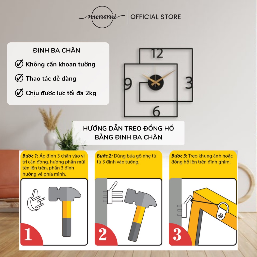 Bộ tranh treo tường bằng kim loại hình thú vui nhộn,  Tranh trang trí nhà cửa, Quà tặng tân gia - Monomi A008