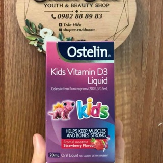Ostelin d3 20ml vị dâu cho bé của úc - đủ bill chemist