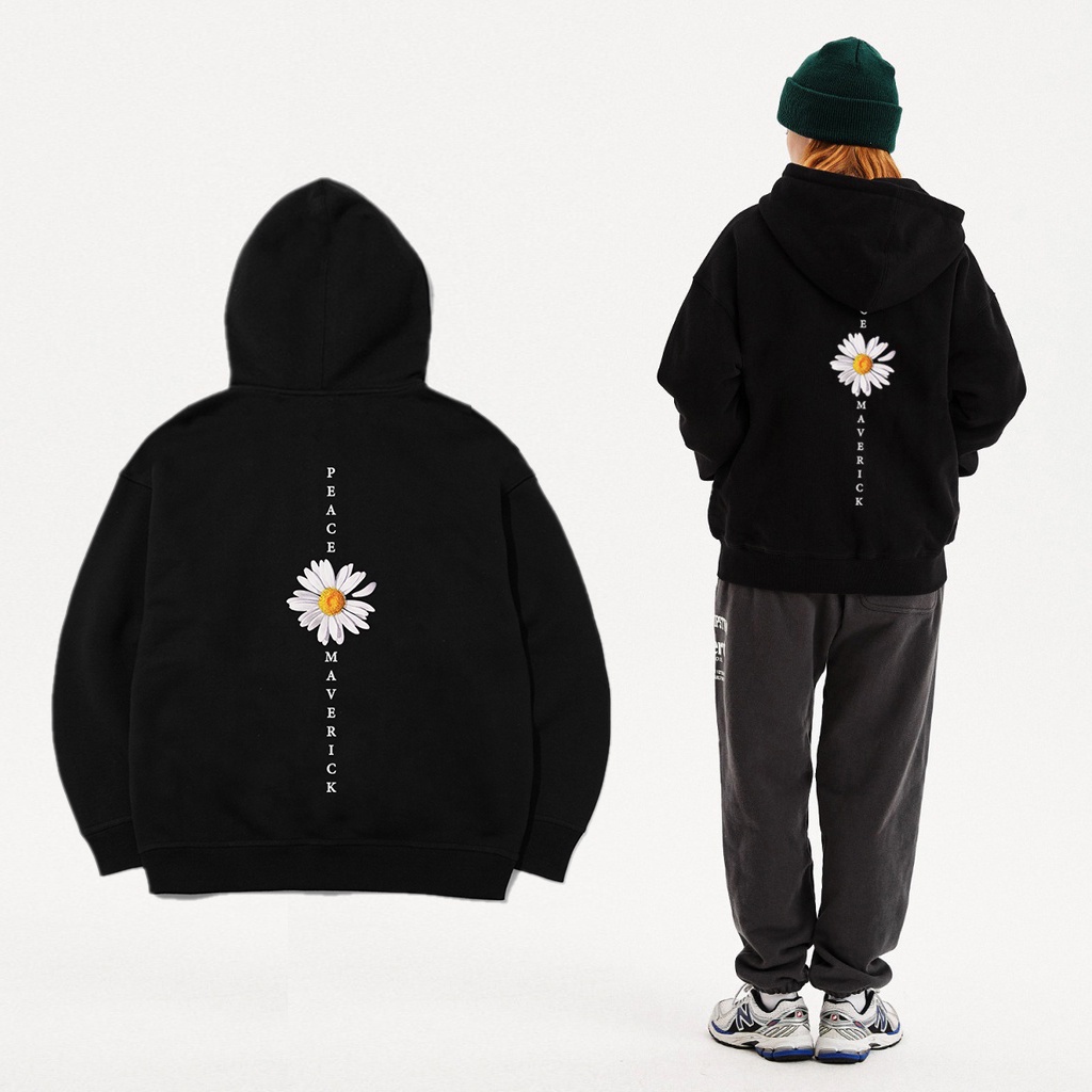 Áo khoác hoodie zip dây khóa kéo hoa cúc style Nhật Bản MVR vải dầy dặn chống nắng MVR25022104