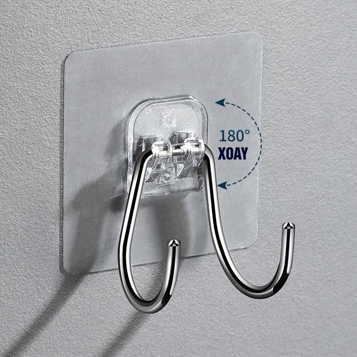 Móc Đôi Dán Tường OENEN Inox 304 ,Treo Đồ Nhà Tắm, Phòng Bếp Siêu Dính Chịu Lực 10kg Oenon
