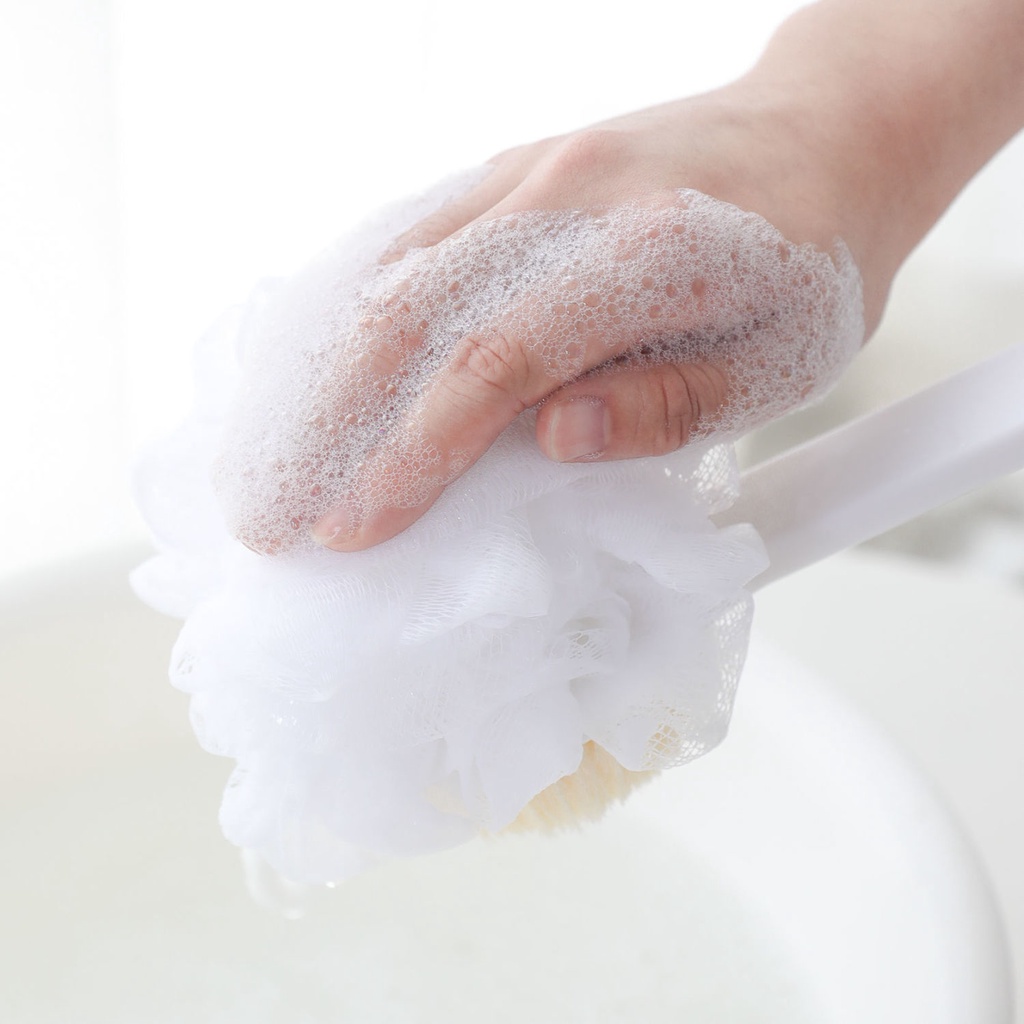 Bàn Chải Tắm Hai Mặt Lông Mềm Tay Cầm Dài Dùng Khi Tắm