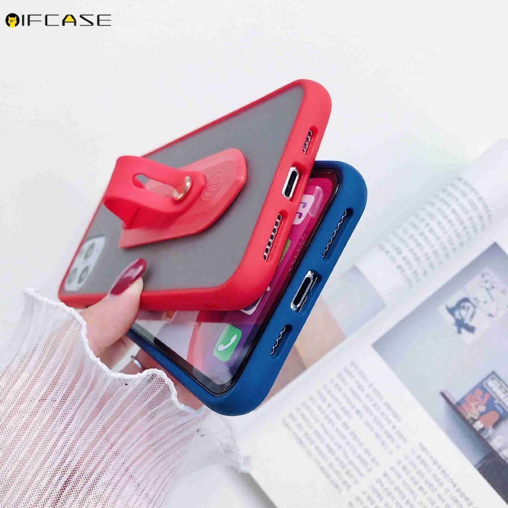 Ốp điện thoại trong suốt có giá đỡ họa tiết trái tim cho iPhone 11 Pro XS Max XR XS X 7 8 6 6s Plus