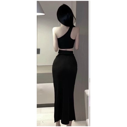 Set váy xẻ hông kèm áo lệch vai sexy - Set váy body nữ