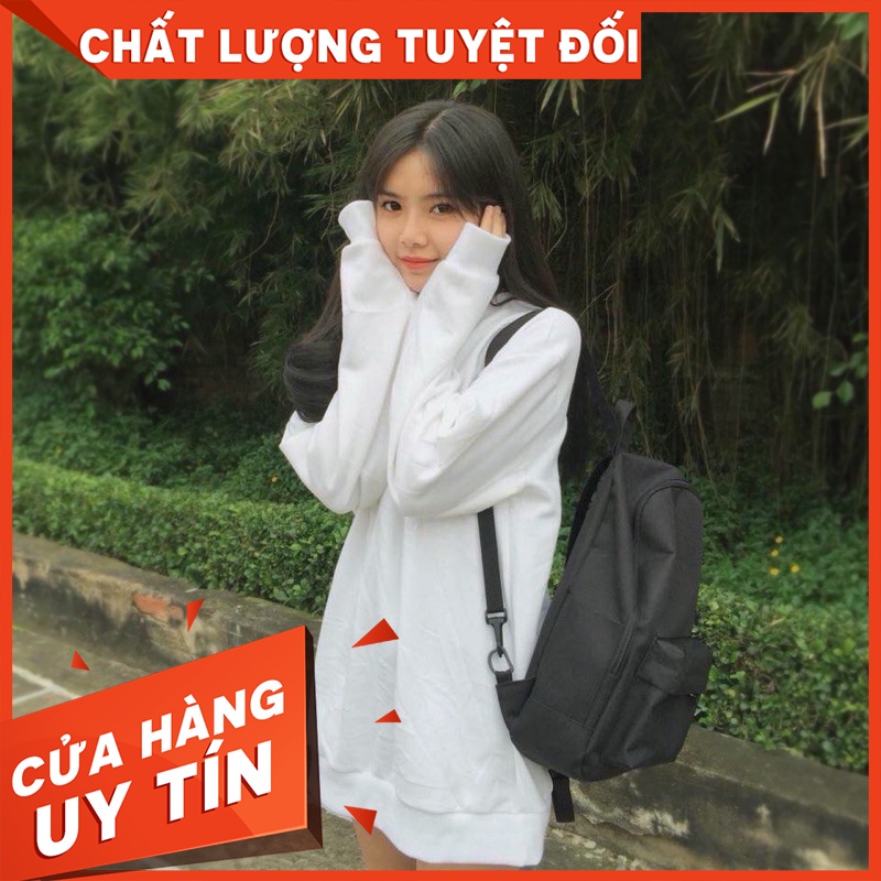 Áo sweater trắng form rộng bigsize giấu quần Hàn Xẻng