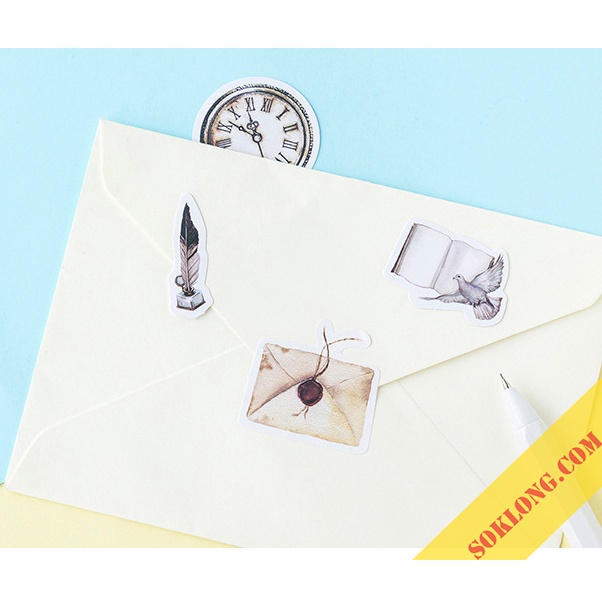 Hộp sticker hồi ức phong cách retro trang trí bullet STI50