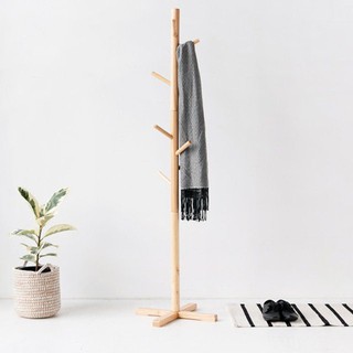 Cây treo quần áo đứng bằng gỗ thông kiểu Hàn