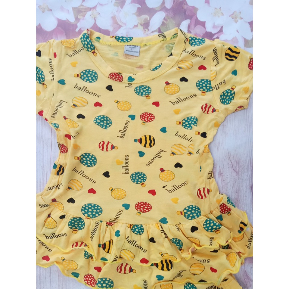 Đồ bộ bé gái vải xuất dư size cho bé 8-16kg - Ninedra