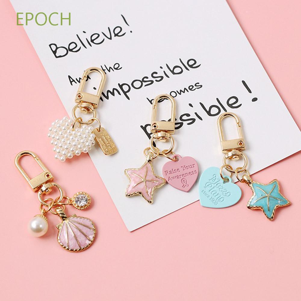 Epoch Móc Chìa Khóa Hình Trái Tim / Ngôi Sao / Chữ / Cánh Thiên Thần / Trái Tim / Vỏ Sò Thời Trang Phong Cách Hàn Quốc Màu Sắc