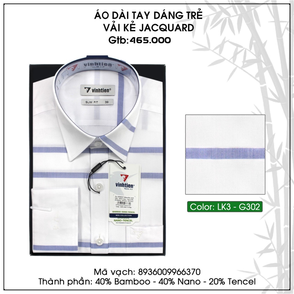 Áo Sơ Mi Dài Tay Bamboo SlimFit Vĩnh Tiến Caro A465