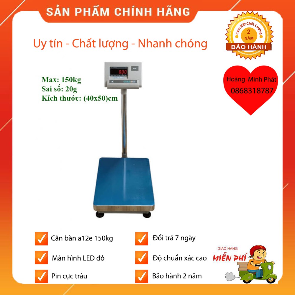 Cân Điện Tử 150Kg/300kg A12E. Bàn Cân INOX - BẢO HÀNH 2 NĂM [ Hàng Đài Loan ]