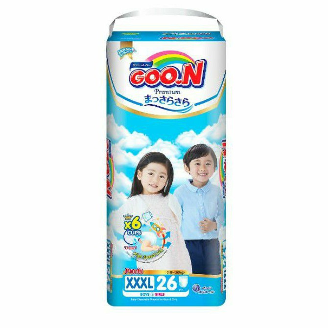 Tã quần Goon Premium XXXL (18 - 30kg) 26 miếng / 32 miếng.