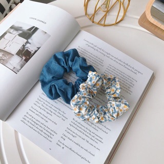💐Cột tóc Scrunchies chủ đề hoa tím