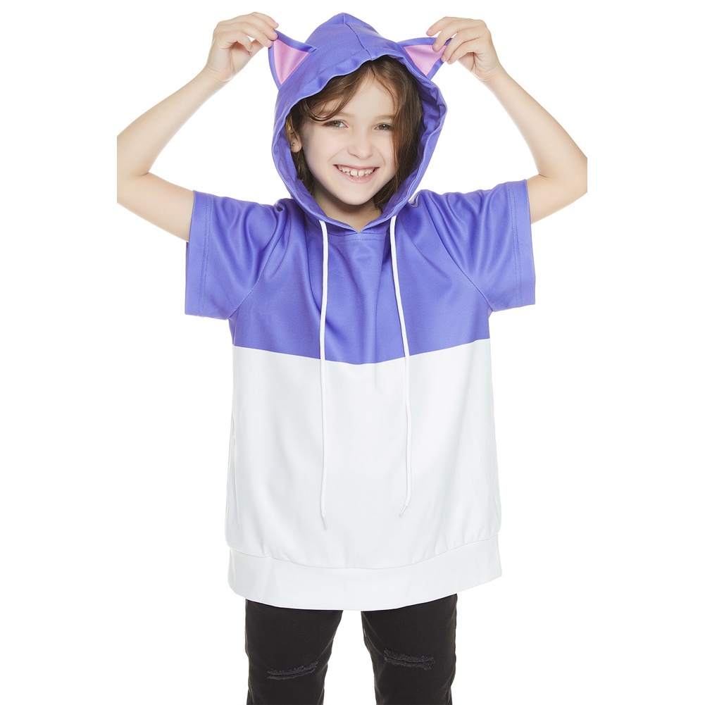 _☍✽Áo Hoodie Tay Ngắn In Họa Tiết 3D Hình Cú Mèo Luz Noceda Thời Trang Cho Bé