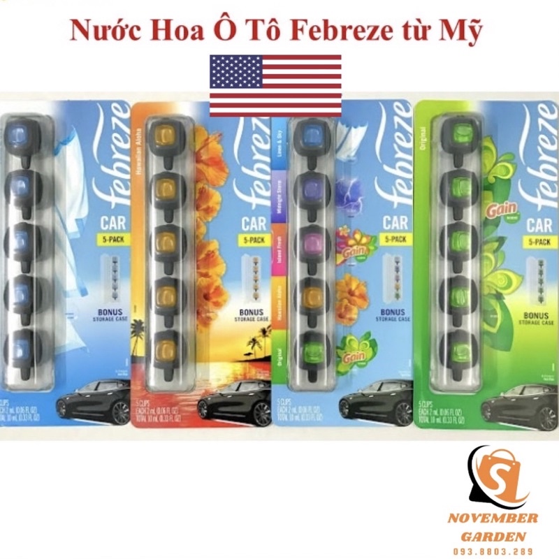 (Hoả Tốc) Nước hoa xe hơi Febreze Car - Nước hoa ô tô mỹ 2ml /1 cái