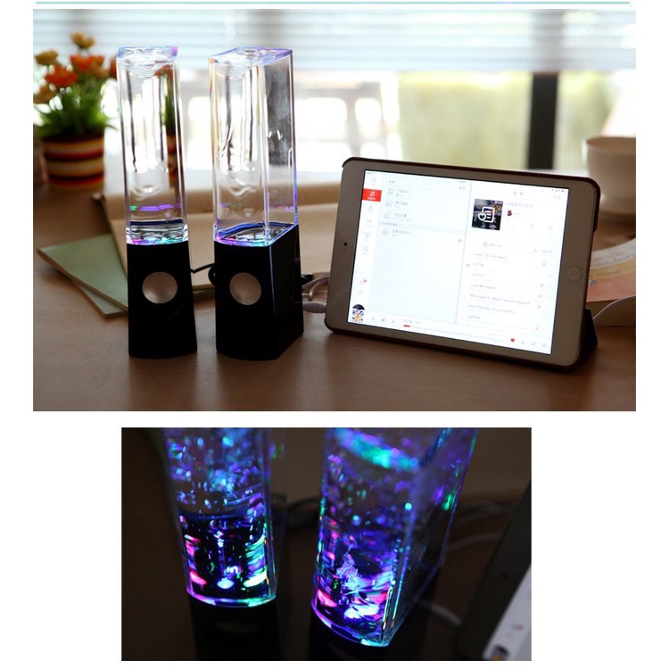 Loa máy tính vũ điệu nhạc nước 3D có đèn LED sáng tạo đầy màu sắc