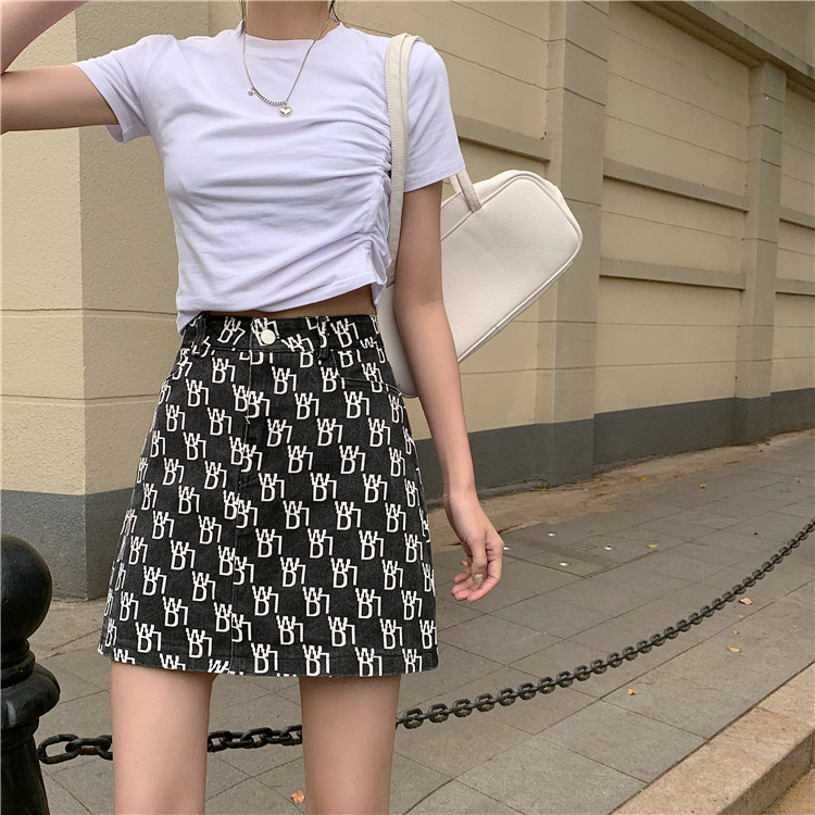 Chân Váy Jean Chữ A Lưng Cao Phong Cách Hàn Quốc Cho Nữ | BigBuy360 - bigbuy360.vn