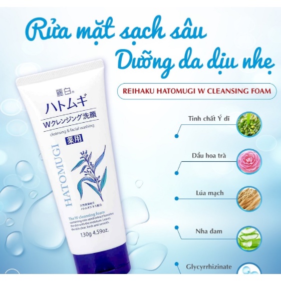 Sửa Rửa Mặt Hạt Ý Dĩ Hatomugi Naturie Trắng Da Nhật Bản
