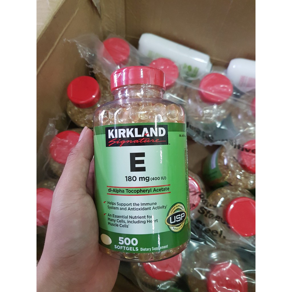 [Hàng Mỹ] VITAMIN E 180MG (400 IU) KIRKLAND 500 VIÊN Mẫu mới | BigBuy360 - bigbuy360.vn