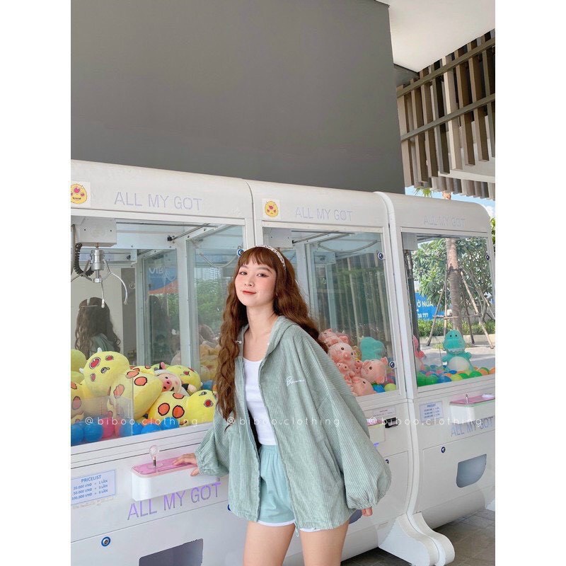 Áo Khoác Nhung Gân Nữ Form Rộng Thêu Chữ Siêu Xinh Thời Trang Giá Rẻ - TP142 [NewUnisex]