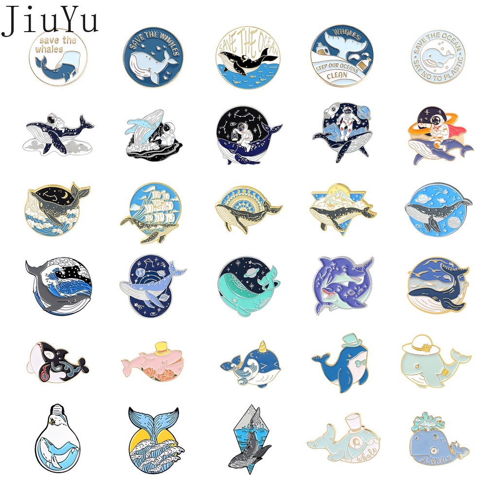 Ghim Cài Áo Hình Cá Voi/Cá Voi/Cá Mập Dễ Thương