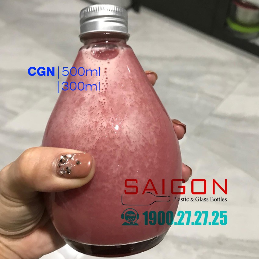 Chai Thủy Tinh Giọt Nước nắp nhôm 500ml (Hoặc 300ml )