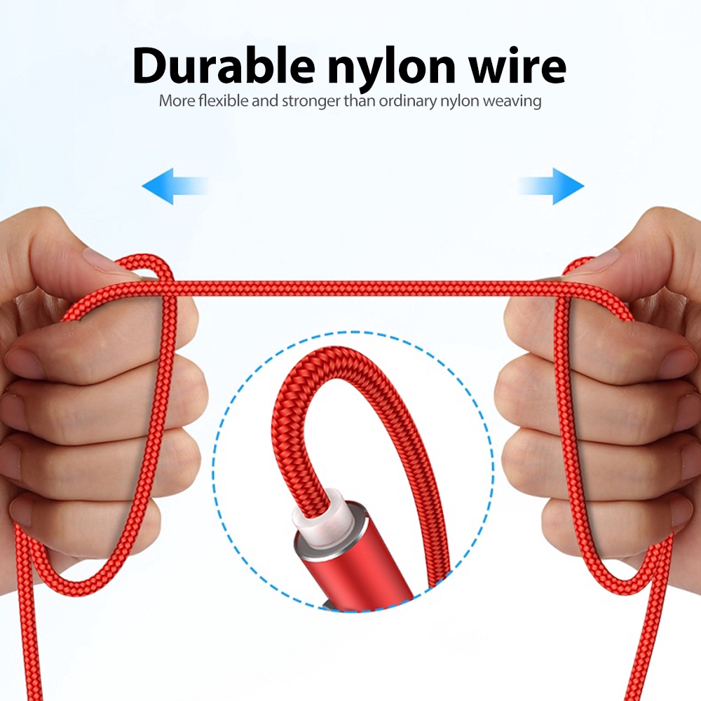 Dây cáp sạc dây bên cotton có đầu sạc micro USB hình chữ L từ tính 2M