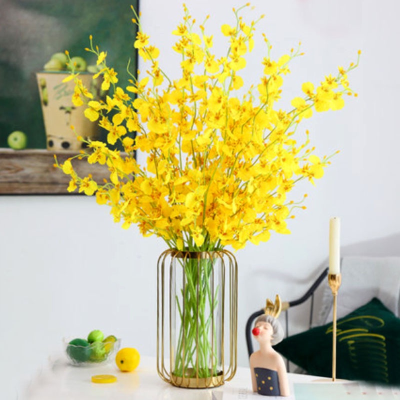 Hoa giả/Hoa lụa - Cành lan vàng, decor trang trí nhà, cửa hàng, sự kiện , phụ kiện cắm hoa, chụp ảnh..