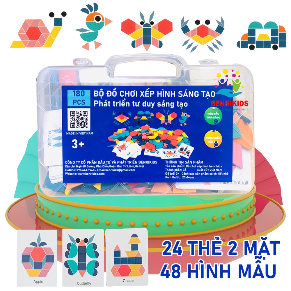 Bộ Đồ Chơi Xếp Hình Sáng Tạo Có Hộp Đựng Tiện Lợi Và Thẻ Học Tiếng Anh Cho Bé Từ 2 Đến 6 Tuổi Phát Triển Trí Tuệ