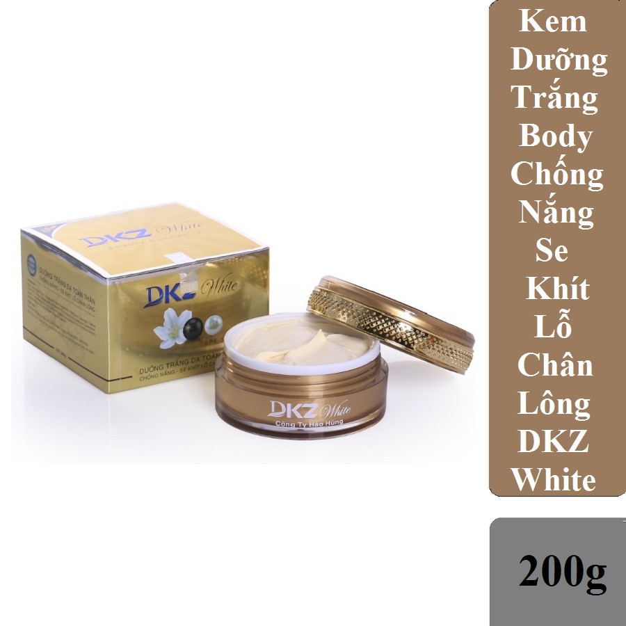 Kem Body DKZ White Dưỡng Trắng Da Toàn Thân - Chống Nắng - Se Khít Lỗ Chân Lông 200g - Hàng Chính Hãng