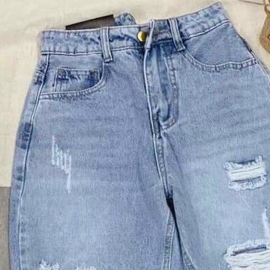 Quần Baggy Jean Nữ Đẹp ❤️FREESHIP❤️ Baggy Nữ Bò Lưng Cao Phối Rách Trẻ Trung Thời Trang Cá Tính A-T Fashion - QBGM408