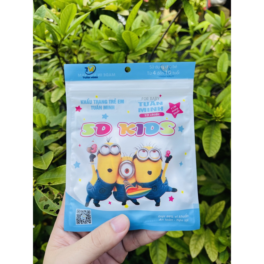 Khẩu Trang kháng khuẩn 5D Mask TM  Chính Hãng( hộp 50c) Khẩu trang trẻ e 5D Kid